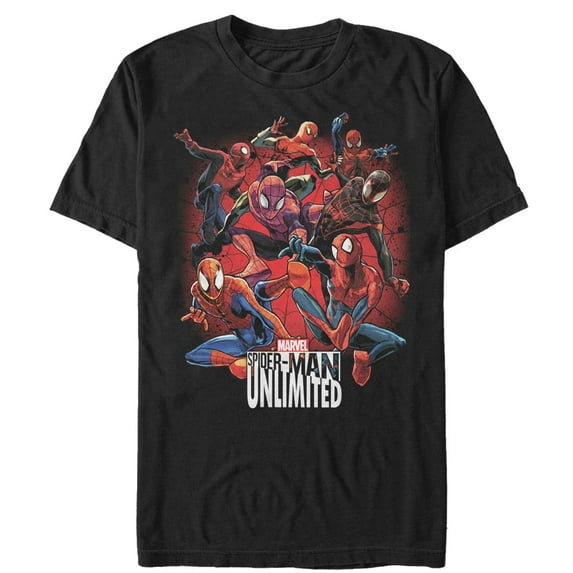 Men's Marvel Spider-Man Unlimited Versions Graphic Tee Black Medium