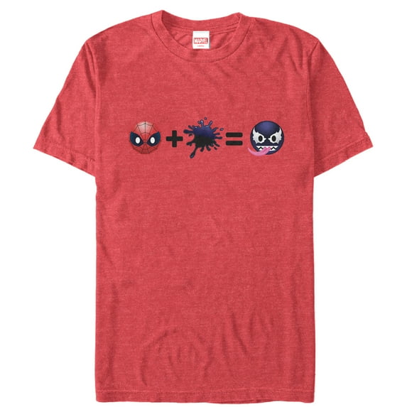 Men's Marvel Spider-Man Venom Emoticon Math Graphic Tee Red Heather Large