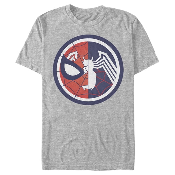 Men's Marvel Spider-Man Venom Split Circle Graphic Tee Athletic Heather Medium