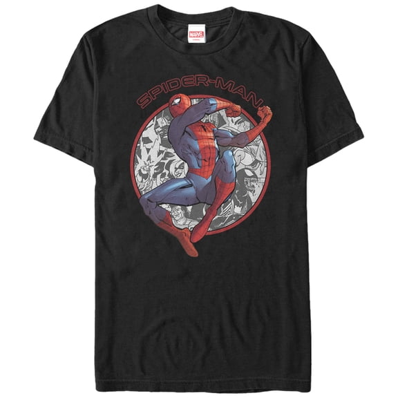 Men's Marvel Spider-Man Villain Circle Graphic Tee Black 3X Large