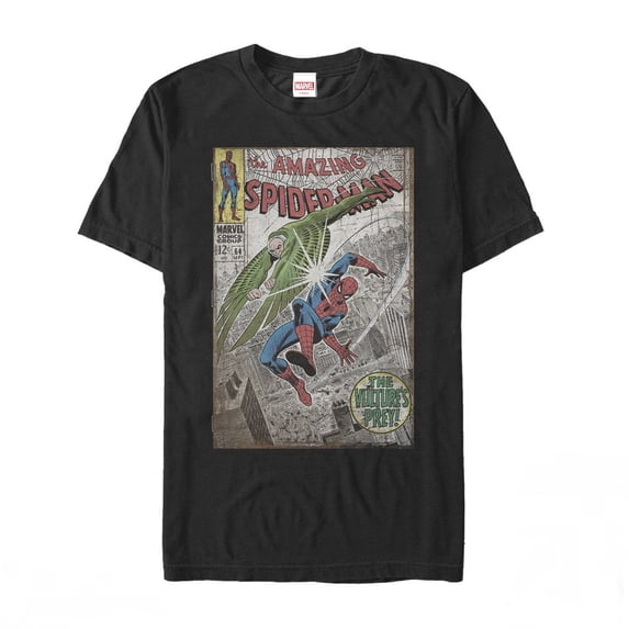 Men's Marvel Spider-Man Vulture's Prey Graphic Tee Black Large