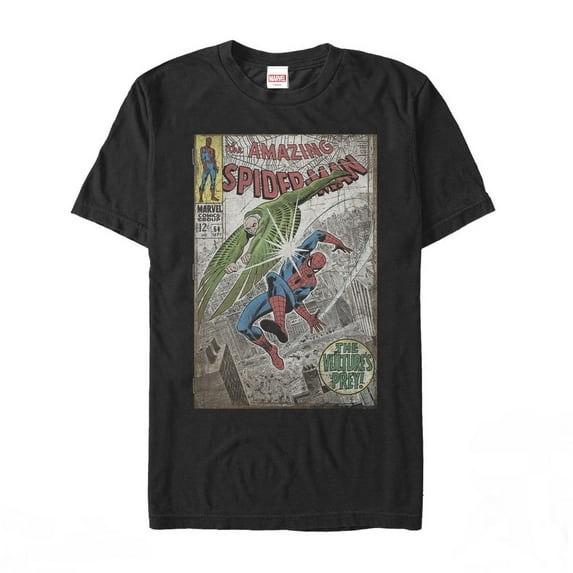 Men's Marvel Spider-Man Vulture's Prey Graphic Tee Black Medium