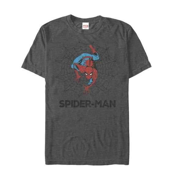 Men's Marvel Spider-Man Web Graphic Tee Charcoal Heather Small