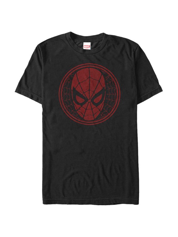 Men's Marvel Spider-Man Web Mask Graphic Tee Black Medium