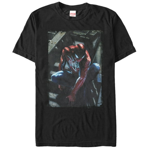 Men's Marvel Spider-Man in the City Graphic Tee Black 2X Large