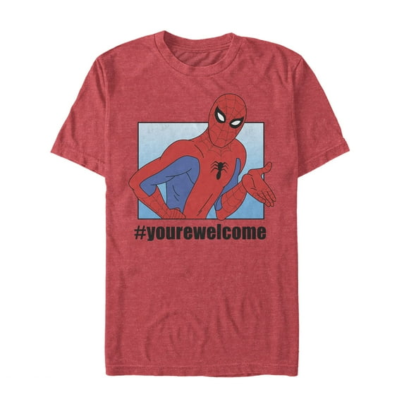 Men's Marvel Spider-Man #yourewelcome Graphic Tee Red Heather X Large