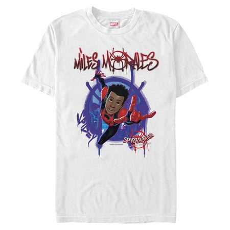Men's Marvel Spider-Man: Into the Spider-Verse Miles Morales Splat Graphic Tee White X Large price history and forecast - Marvel MARF0611-10001004-WHITE-XL