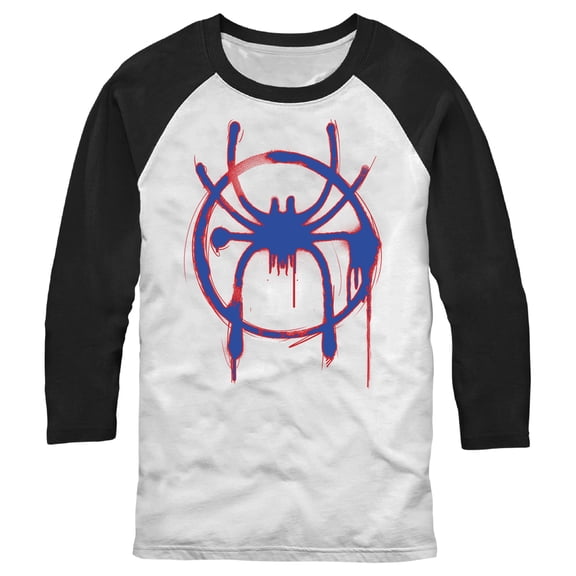 Men's Marvel Spray Paint Logo Baseball Graphic Tee White/Black 2X Large