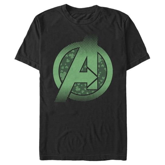 Men's Marvel St. Patrick's Day Avengers' Logo  Graphic Tee Black 2X Large