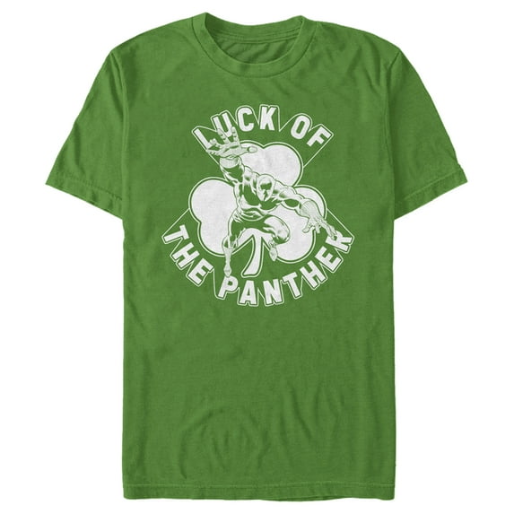Men's Marvel St. Patrick's Day Black Panther Luck Graphic Tee Kelly Green / Luck Of Panther Large