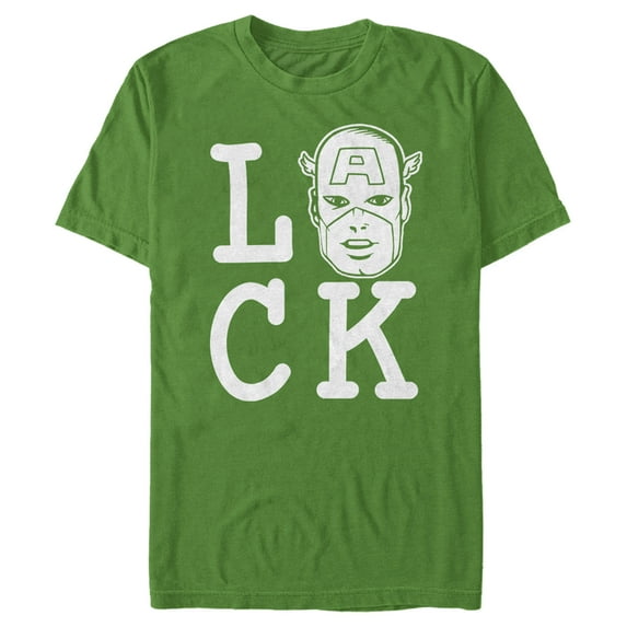 Men's Marvel St. Patrick's Day Captain America Luck Graphic Tee Kelly Green 2X Large