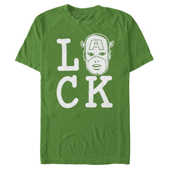 Men's Marvel St. Patrick's Day Captain America Luck Graphic Tee Kelly Green 3X Large