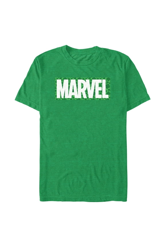 Men's Marvel St. Patrick's Day Clover Logo Graphic Tee Kelly Heather Large