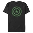 thumbnail image 1 of Men's Marvel St. Patrick's Day Green Plaid Captain America Shield  Graphic Tee Black Small, 1 of 5