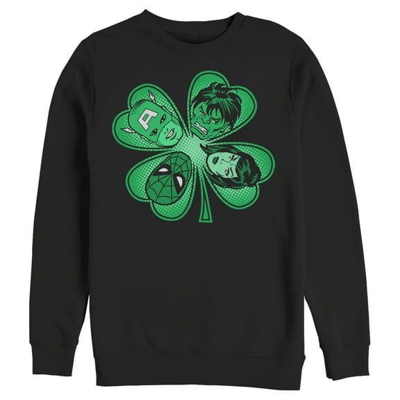 Men's Marvel St. Patrick's Day Hero Four-Leaf Clover  Sweatshirt Black Small