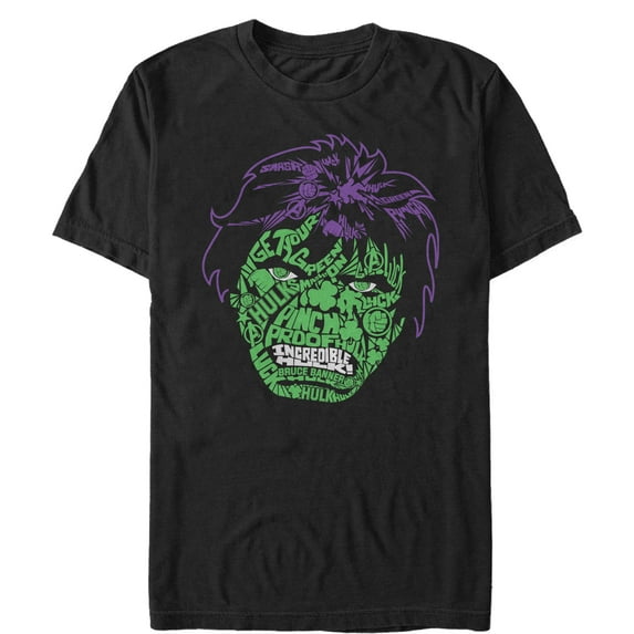 Men's Marvel St. Patrick's Day Hulk Face Graphic Tee Black 3X Large