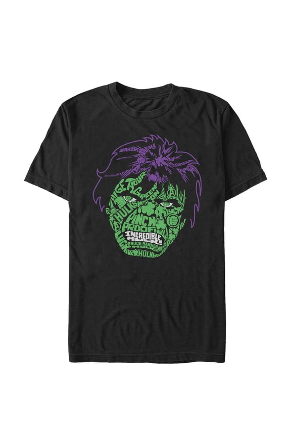 Men's Marvel St. Patrick's Day Hulk Face Graphic Tee Black Medium