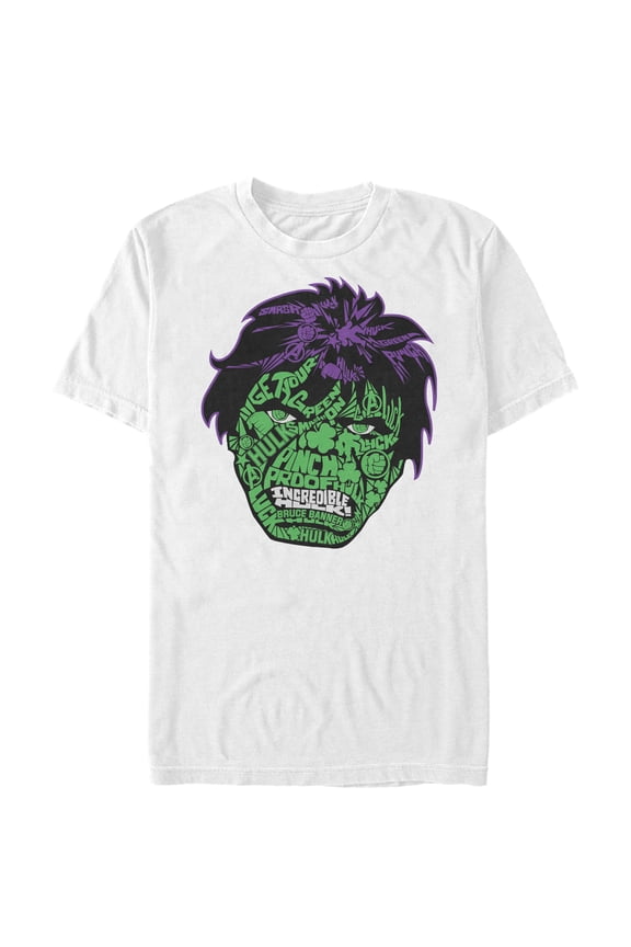 Men's Marvel St. Patrick's Day Hulk Face  Graphic Tee White Large
