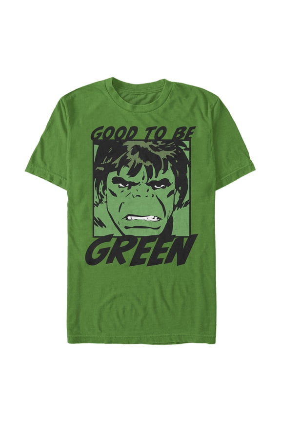 Men's Marvel St. Patrick's Day Hulk Good to be Green  Graphic Tee Kelly Green Large