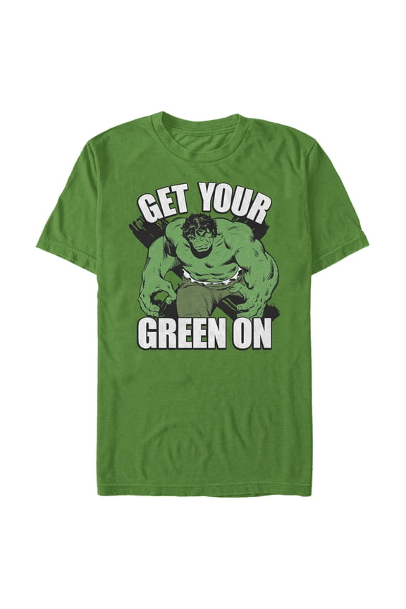 Men's Marvel St. Patrick's Day Hulk Green On Graphic Tee Kelly Green 2X Large