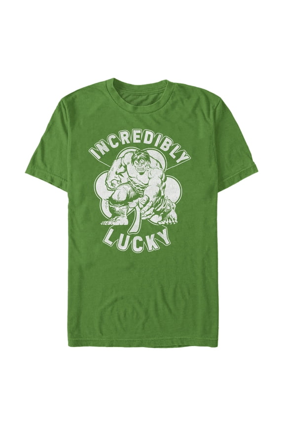 Men's Marvel St. Patrick's Day Hulk Incredibly Lucky Clover Graphic Tee Kelly Green X Large