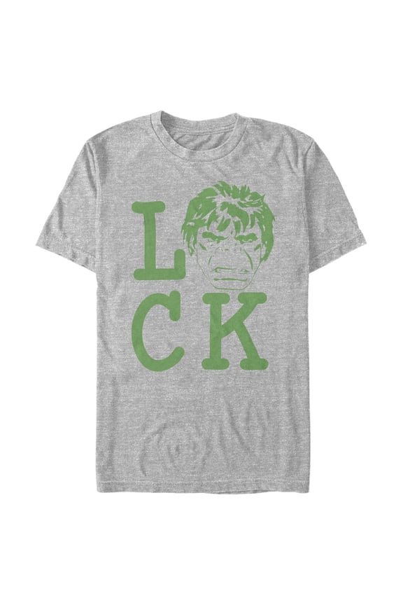 Men's Marvel St. Patrick's Day Hulk Luck  Graphic Tee Athletic Heather Large