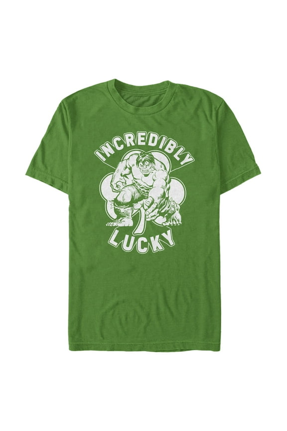 Men's Marvel St. Patrick's Day Hulk Lucky Clover Graphic Tee Kelly Green Large