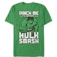 thumbnail image 1 of Men's Marvel St. Patrick's Day Hulk Smash  Graphic Tee Kelly Heather 2X Large, 1 of 3