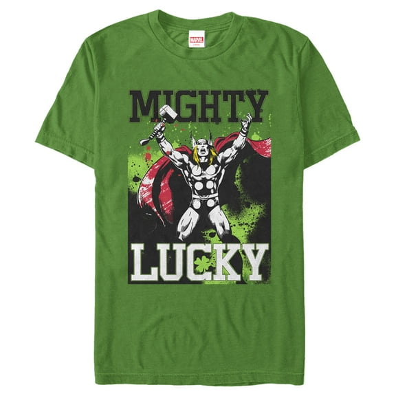 Men's Marvel St. Patrick's Day Mighty Lucky Thor  Graphic Tee Kelly Green Large