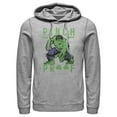 thumbnail image 1 of Men's Marvel St. Patrick's Day Pinch Proof Clover Hulk  Pull Over Hoodie Athletic Heather Medium, 1 of 4