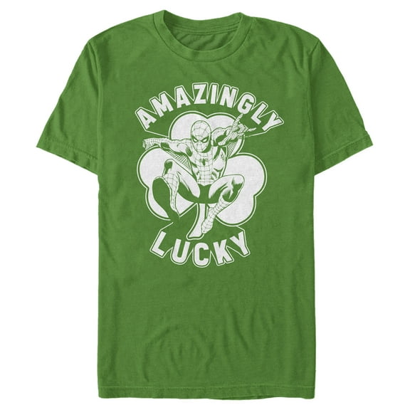 Men's Marvel St. Patrick's Day Spider-Man Lucky Clover  Graphic Tee Kelly Green X Large