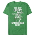 thumbnail image 1 of Men's Marvel St. Patrick's Day Spider-Man Lucky Graphic Tee Kelly Heather X Large, 1 of 3