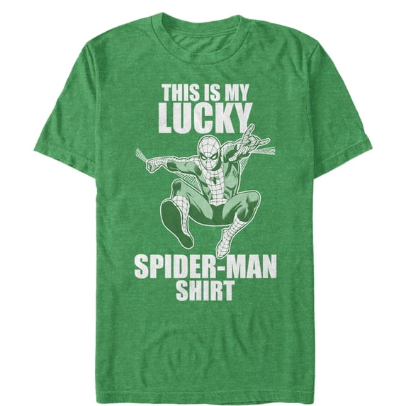 Men's Marvel St. Patrick's Day Spider-Man Lucky Graphic Tee Kelly Heather X Large