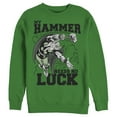 thumbnail image 1 of Men's Marvel St. Patrick's Day Thor My Hammer Needs No Luck  Sweatshirt Kelly Green Medium, 1 of 4