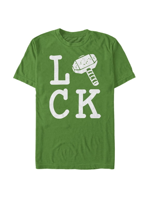 Men's Marvel St. Patrick's Day Thor's Hammer Is Lucky Graphic Tee Kelly Green Large
