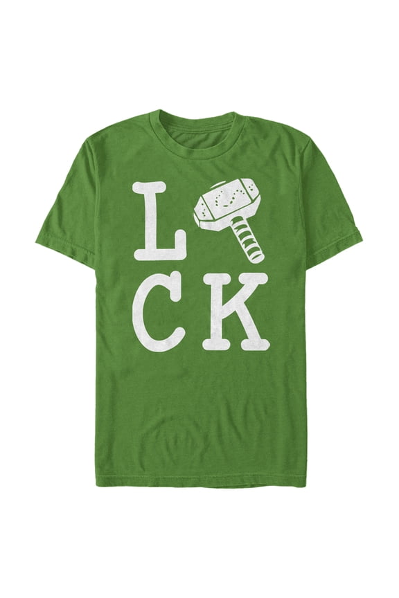 Men's Marvel St. Patrick's Day Thor's Hammer Is Lucky Graphic Tee Kelly Green Medium