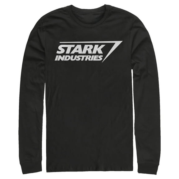 Men's Marvel Stark Industries Iron Man Logo  Long Sleeve Shirt Black Medium