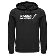 Mens Marvel Stark Industries Iron Man Logo Pull Over Hoodie Black Large