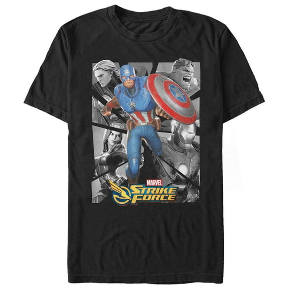 Men's Marvel Strike Force Team Shatter Graphic Tee Black Medium