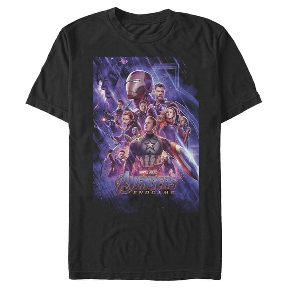 Men's Marvel Studios Avengers: Endgame Space Group Shot Poster Graphic Tee Black X Large