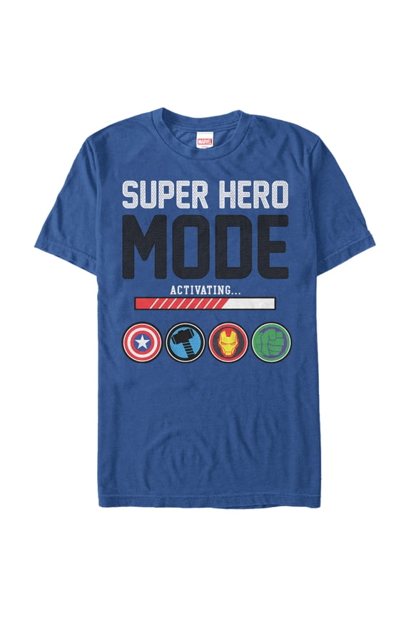 Men's Marvel Super Hero Mode Graphic Tee Royal Small