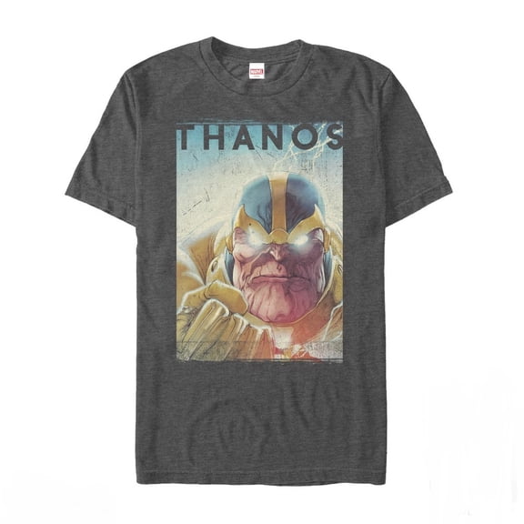 Men's Marvel Thanos Classic Portrait Graphic Tee Charcoal Heather 4X Large