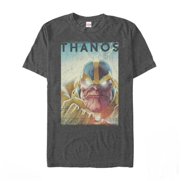 Men's Marvel Thanos Classic Portrait  Graphic Tee Charcoal Heather 5X Large