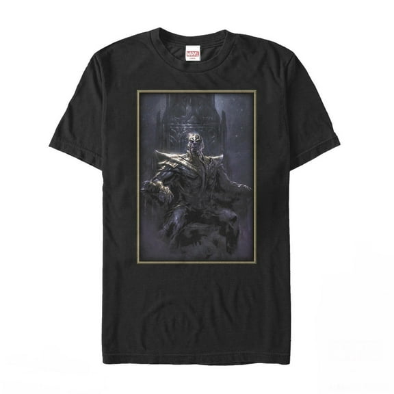 Men's Marvel Thanos Night Throne  Graphic Tee Black Large