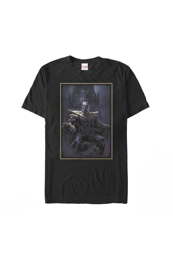 Men's Marvel Thanos Night Throne  Graphic Tee Black Large