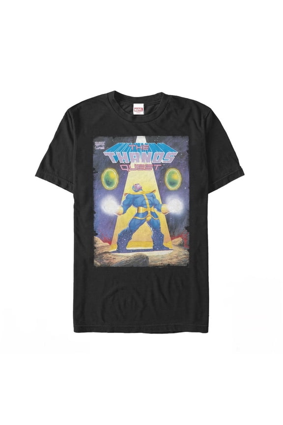Men's Marvel Thanos Quest Comic Book  Graphic Tee Black 3X Large