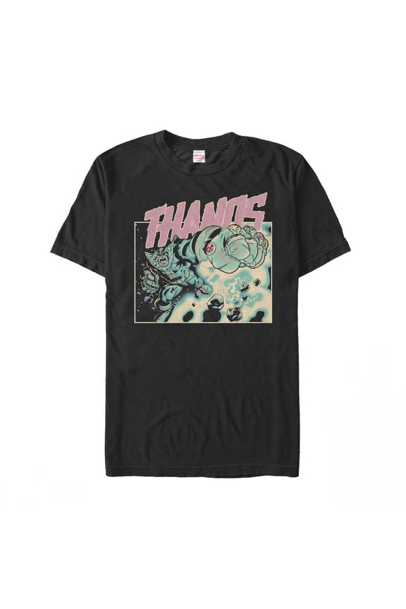 Men's Marvel Thanos Retro Infinity Gems Graphic Tee Black 2X Large
