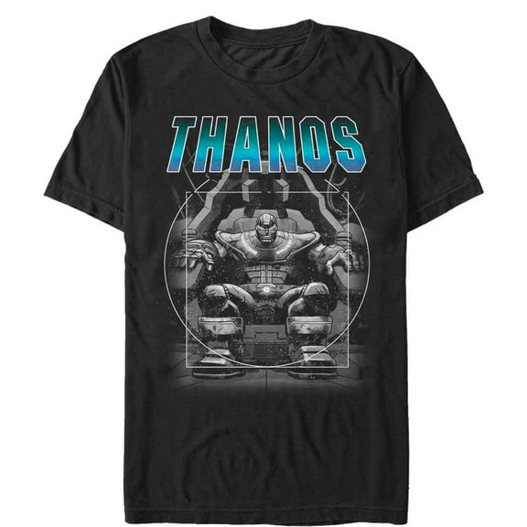 Men's Marvel Thanos Throne  Graphic Tee Black 3X Large
