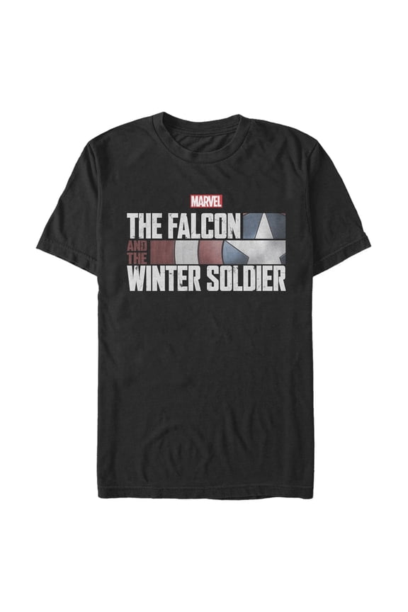 Men's Marvel The Falcon And The Winter Soldier Shield Logo Graphic Tee Black Large