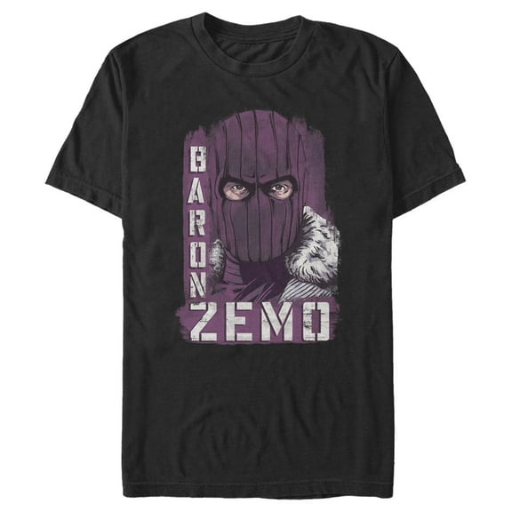 Men's Marvel The Falcon and the Winter Soldier Baron Zemo Close-Up  Graphic Tee Black 2X Large